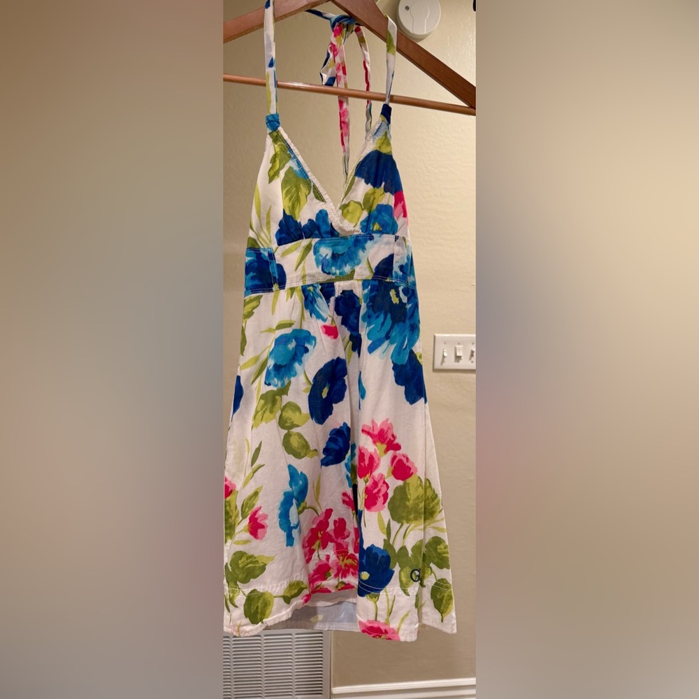 Gilly Hicks Smocked Top with Halter Summer Floral Dress XS